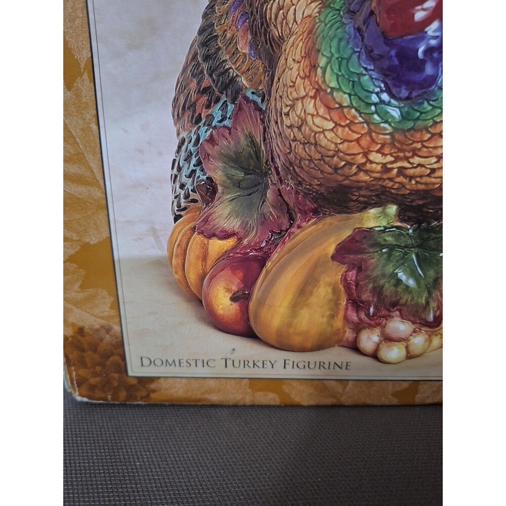 Astor & Lane 12" Domestic Turkey Thanksgiving Table Centerpiece Figurine Decor - Picture 4 of 12